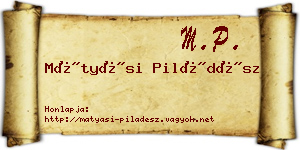Mátyási Piládész névjegykártya